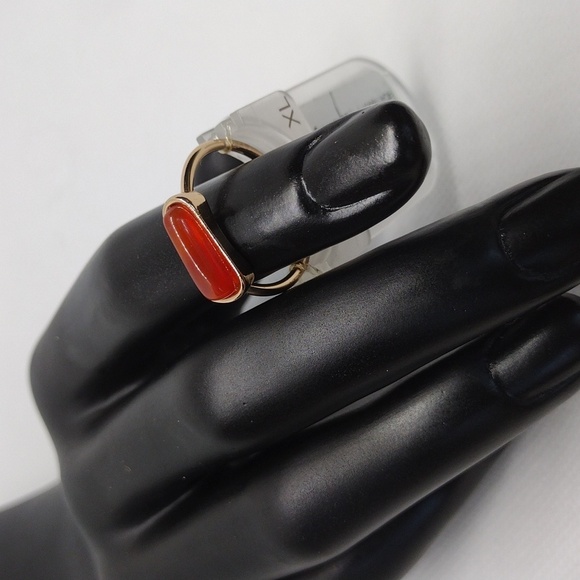 Elegant Gold Color and Orange Women's Ring - Picture 2 of 3